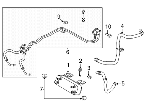 2021 Ford Bronco Oil Cooler TUBE ASY Diagram for MB3Z7G071B