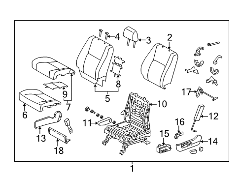 2006 Toyota Tundra Front Seat Components Lumbar Adjuster Diagram for 727600C020