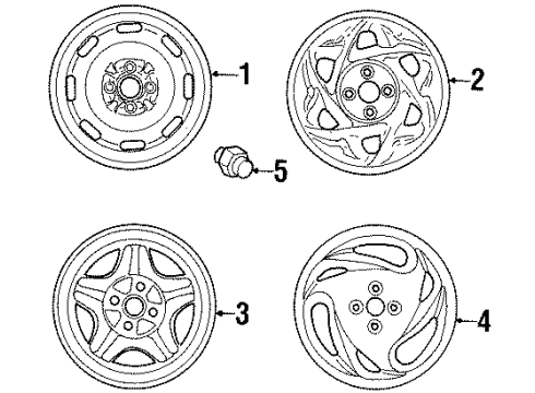 1999 Mercury Tracer Wheels Wheel, Steel Diagram for F7CZ1007AAA