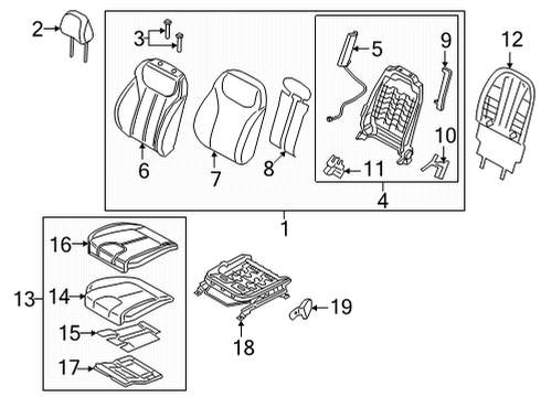 Passenger Seat Components COVERING ASSY-FR CUSH, RH Diagram for 88260S1010YKM