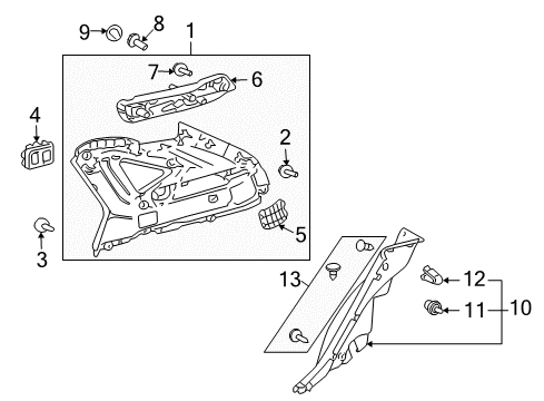 2007 Lexus RX400h Interior Trim - Quarter Panels Screw, Tapping Diagram for 9008016096