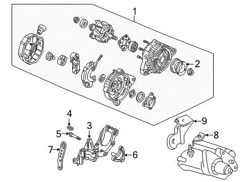 1999 Acura NSX Alternator, Starter Starter Motor Assembly (Denso) Diagram for 31200PR7J01