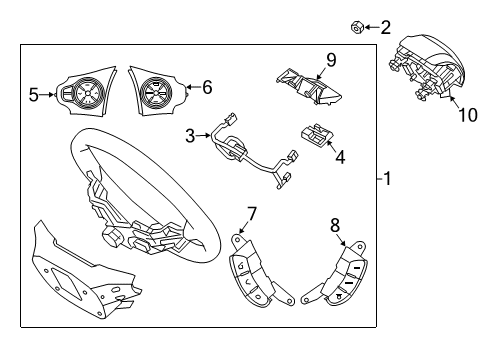 2017 Kia Soul Steering Column & Wheel, Steering Gear & Linkage Steering Wheel Assembly Diagram for 56110B2BV0FFG