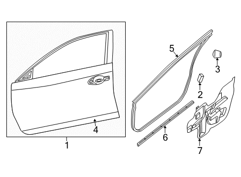 2013 Nissan Altima Front Door Seal-Front Door Parting, LH Diagram for 808393TA0B