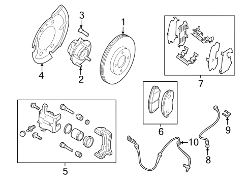 2019 Nissan Sentra Brake Components CALIPER Assembly-Front LH, W/O Pads Or SHIMS Diagram for 41011JN00A