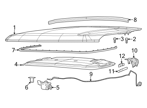 Hood & Components SUPPORT-HOOD GAS CYLINDER Diagram for 68357609AB