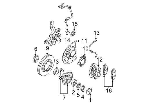2000 Nissan Pathfinder Front Brakes Cap-Drive Flange, Front Diagram for 4023479G6C