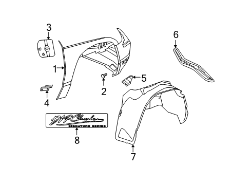 2005 Chrysler Pacifica Fender & Components, Exterior Trim Shield-Splash Diagram for 4857647AH