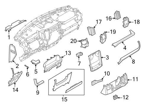 Instrument Panel Components Side Trim Clip Diagram for W718896S442