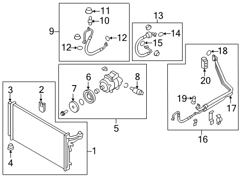 2016 Kia K900 A/C Condenser, Compressor & Lines Liquid Pipe Diagram for 977743T400