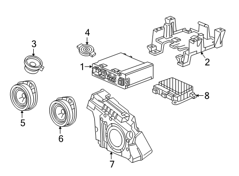2019 Chevrolet Volt Sound System Radio Bracket Diagram for 84085784