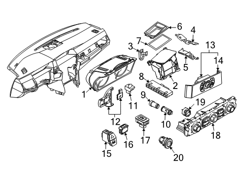 2006 BMW 525i Cluster & Switches Height Adjustment, Head-Up Display Diagram for 62306933193