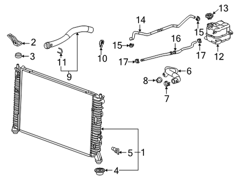 2022 Chevrolet Silverado 2500 HD Radiator & Components HOSE-RAD INL Diagram for 85119166