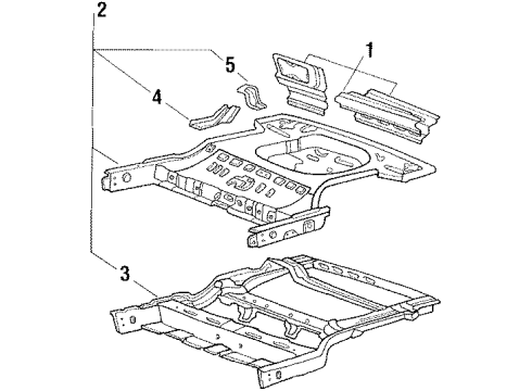 1988 Mitsubishi Precis Rear Body & Floor Panel Complete-Rear Floor Diagram for 6550021122