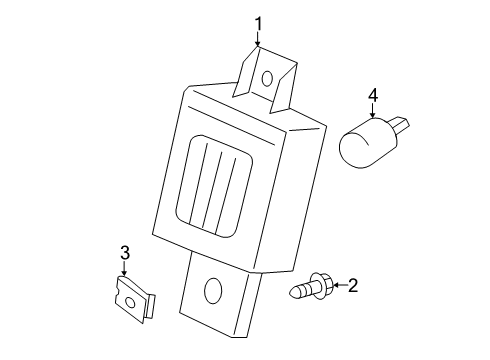 2020 GMC Sierra 1500 Bulbs License Lamp Diagram for 23251664