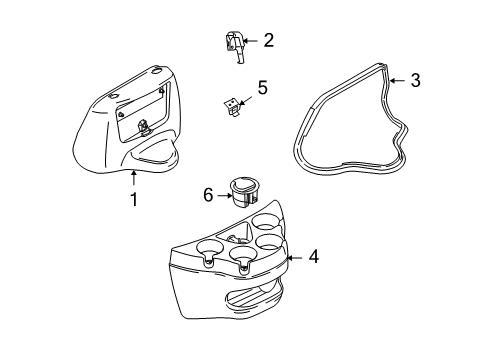 2008 Ford E-150 Engine Cover & Components Console Diagram for 6C2Z15115A00AAB
