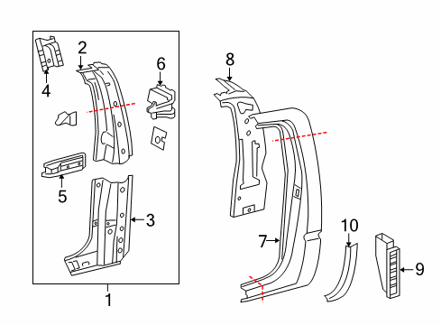 2012 Toyota Tacoma Side Panel & Components Protector Diagram for 5874404010