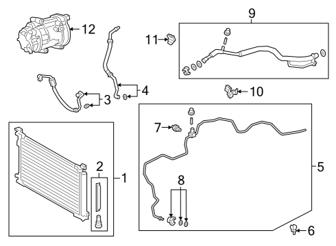 2019 Lexus UX250h Air Conditioner CONDENSER Assembly, Supp Diagram for 884A076010