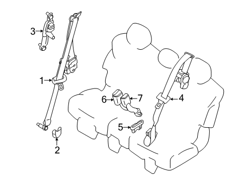 2013 Infiniti QX56 Seat Belt Adjuster-Seat Belt Diagram for 878249Y000
