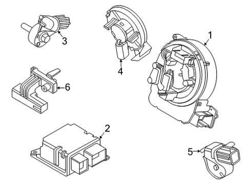 2022 Ford Mustang Mach-E Air Bag Components SENSOR ASY Diagram for LJ8Z14B004A