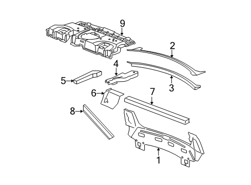 2008 Cadillac DTS Rear Body Panel-Rear Window Drain Diagram for 15878451