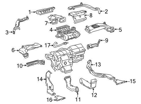 2019 Lexus RX450h Ducts Duct Sub-Assembly, Air Diagram for 872010E260