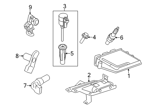 2010 Ford Fusion Ignition System PCM Mount Bracket Diagram for AE5Z12A659B