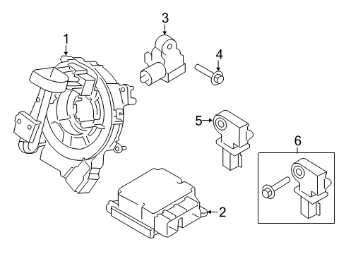 2018 Ford F-250 Super Duty Air Bag Components Clock Spring Diagram for JC3Z14A664A