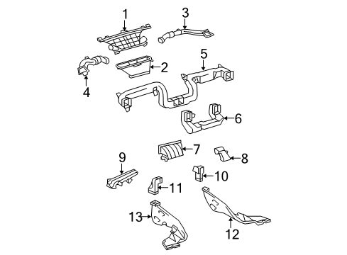 2010 Toyota Tundra Ducts Defroster Duct Diagram for 559710C020