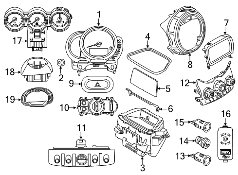 2019 Mini Cooper A/C & Heater Control Units Usb Socket Diagram for 84108711939