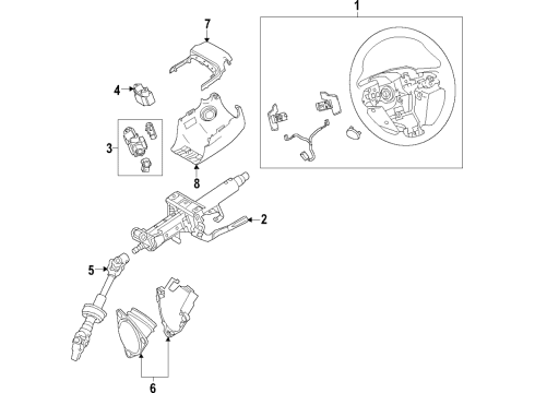 2021 Toyota Camry Steering Column & Wheel, Steering Gear & Linkage Steering Wheel Diagram for 4510006Q40C0