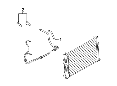 2007 Mercury Milan Trans Oil Cooler Oil Cooler Tube Connector Diagram for 6E5Z7D273A