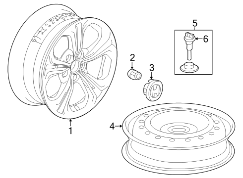 Wheels Cap Assembly, Aluminum Wheel Center Diagram for 44732T7WA21
