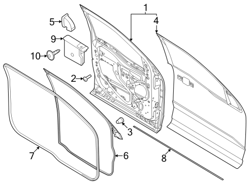 Door & Components PANEL ASY - DOOR - OUTER Diagram for ML3Z1620200A
