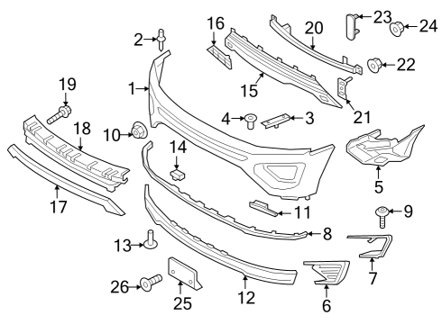 2021 Ford Expedition Bumper & Components - Front Grille Bolt Diagram for W707315S439