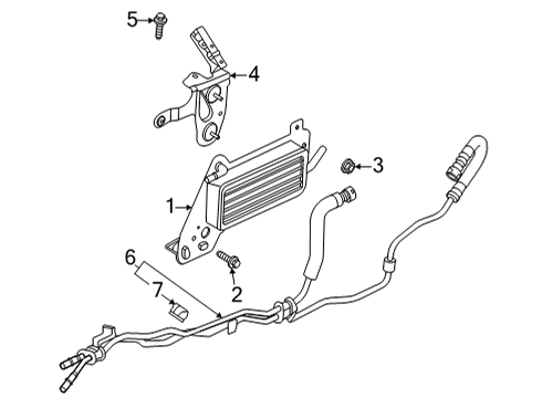 2021 Ford F-150 Trans Oil Cooler Tube Assembly Clip Diagram for JL3Z7N291B