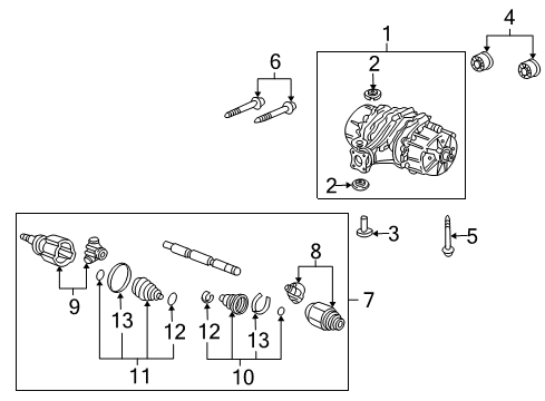 2006 Honda Ridgeline Axle & Differential - Rear Shaft Assembly, L Drive Diagram for 42311SJCA02