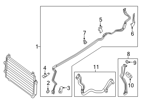 2018 Infiniti QX60 Rear A/C Lines Pipe Assy-Cooler, Condenser To Tank Diagram for 924469NC1A