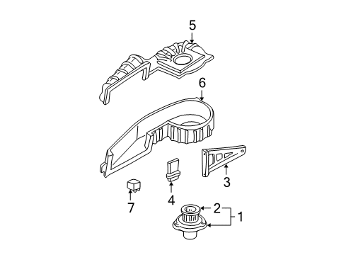 2002 Oldsmobile Alero Blower Motor & Fan Bracket, Blower Motor Support Diagram for 52477029