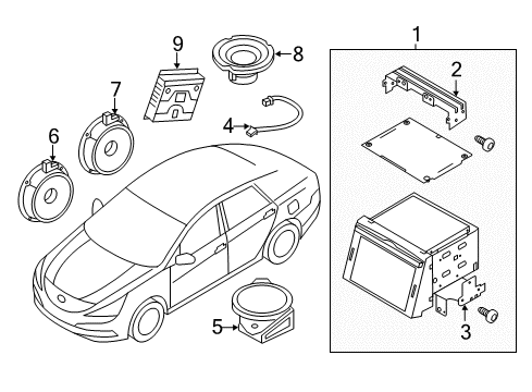 2013 Kia Optima Navigation System Speaker Assembly-Center Diagram for 963603S400U