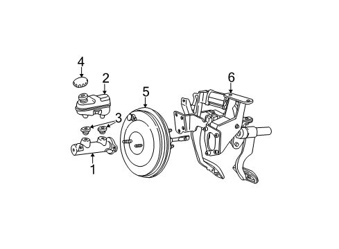2003 Mercury Sable Hydraulic System Master Cylinder Diagram for 4F1Z2140BA