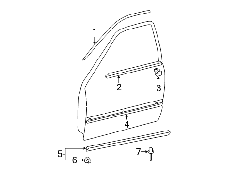 2004 Lexus ES330 Exterior Trim - Front Door Moulding, Front Door Outside, Lower LH Diagram for 7573633040D1