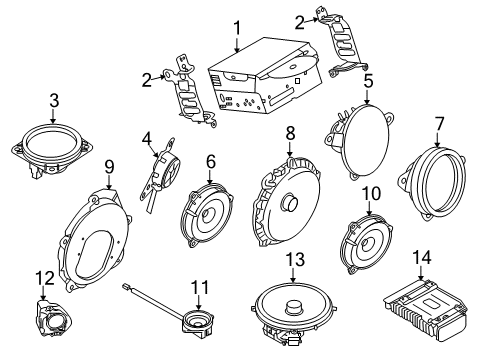 2013 Infiniti G37 Sound System Controller Assembly-Av Diagram for 2591AZX78B