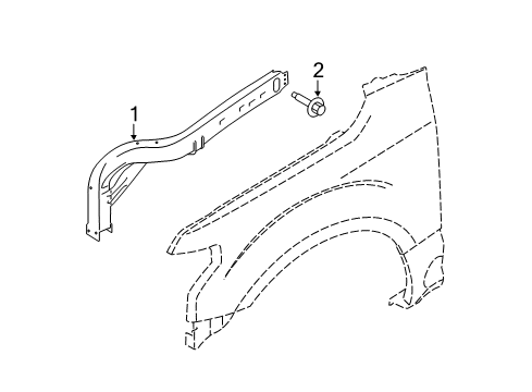 2018 Ford F-150 Inner Components - Fender Upper Rail Assembly Diagram for JL3Z16C274A