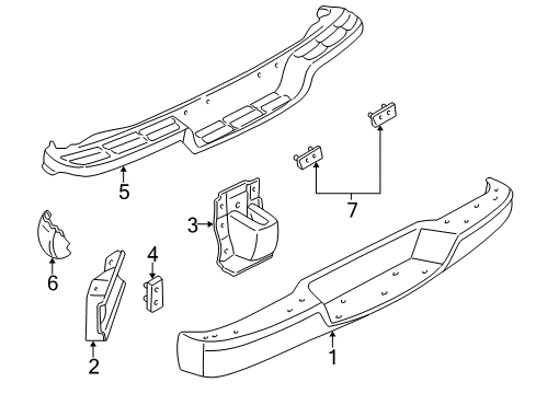 2000 GMC Savana 1500 Rear Bumper Reflector Asm-Rear Diagram for 16523876
