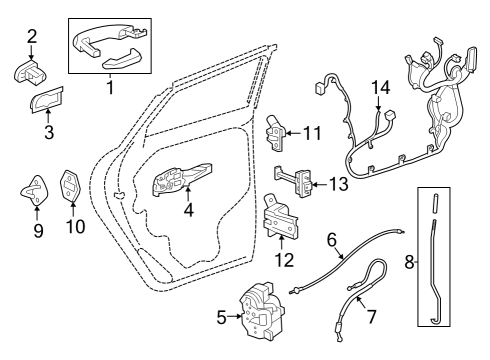 2020 Chevrolet Equinox Rear Door Cable Diagram for 84096843