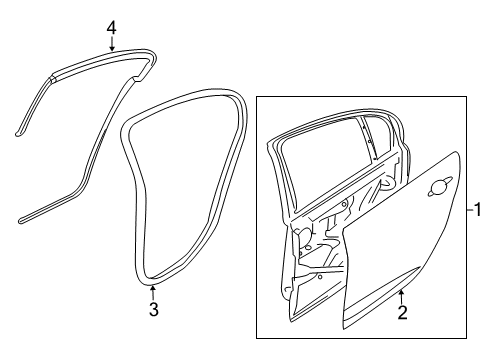 2015 Chevrolet Caprice Rear Door Weatherstrip On Body Diagram for 92253118