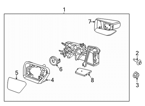 2021 Ford F-150 Outside Mirrors COVER Diagram for ML3Z17D743AA