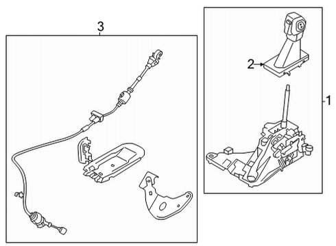 Gear Shift Control - AT HANDLE ASY Diagram for MB3Z7213CA