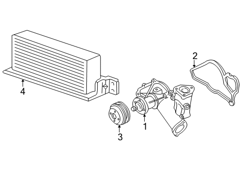 2006 Ford E-350 Super Duty Water Pump, Trans Oil Cooler Transmission Cooler Diagram for 5C2Z7A095DA